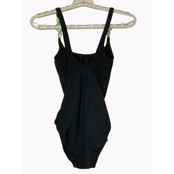 Lisa Curran Women’s One-Piece Swimsuit Size 4 Black Turquoise Strap Detail New - Picture 3 of 7